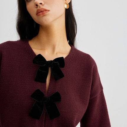 Tallulah | Relaxed Fit Lantern Sleeve Velvet Sweater