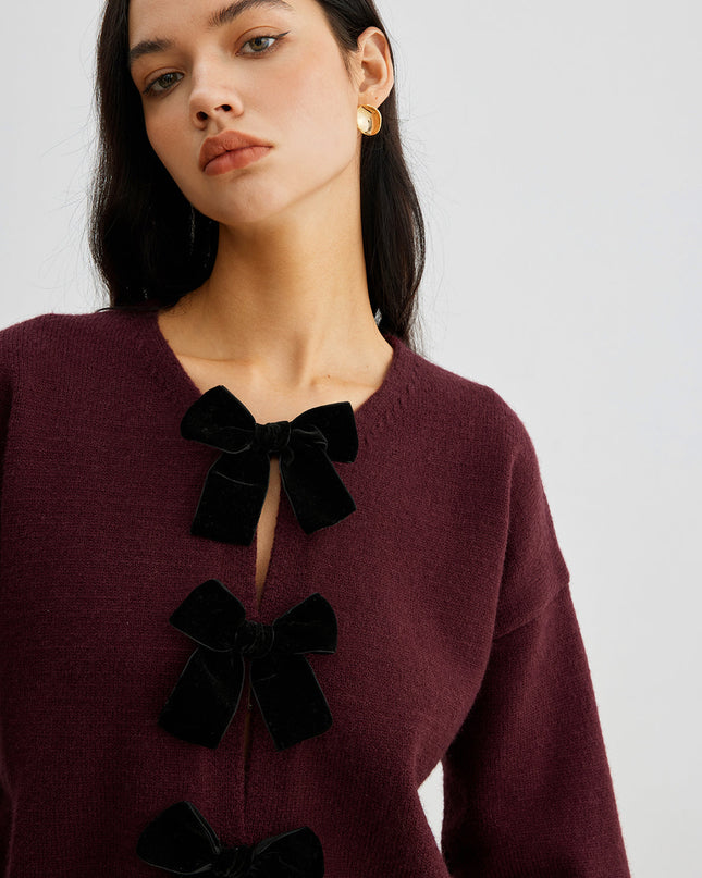 Tallulah | Relaxed Fit Lantern Sleeve Velvet Sweater
