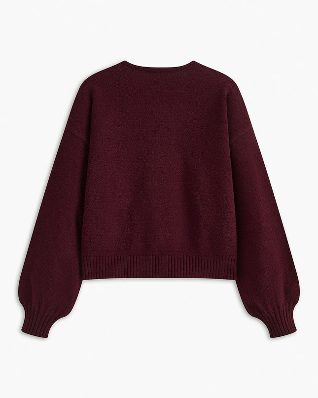 Tallulah | Relaxed Fit Lantern Sleeve Velvet Sweater