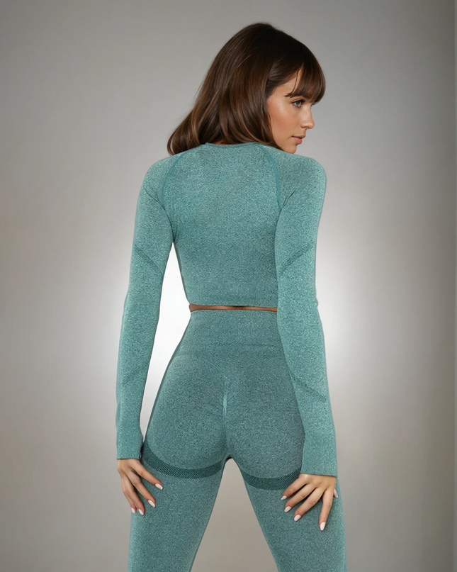 Apex | Long Sleeve Seamless Top – Refreshing Style with Second-Skin Comfort - Teal
