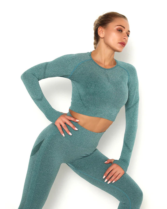 Apex | Long Sleeve Seamless Top – Refreshing Style with Second-Skin Comfort - Teal