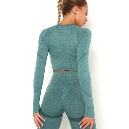 Apex | Long Sleeve Seamless Top – Refreshing Style with Second-Skin Comfort - Teal