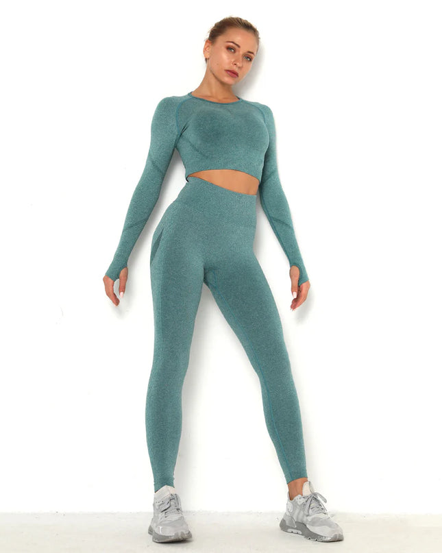 Apex | Long Sleeve Seamless Top – Refreshing Style with Second-Skin Comfort - Teal