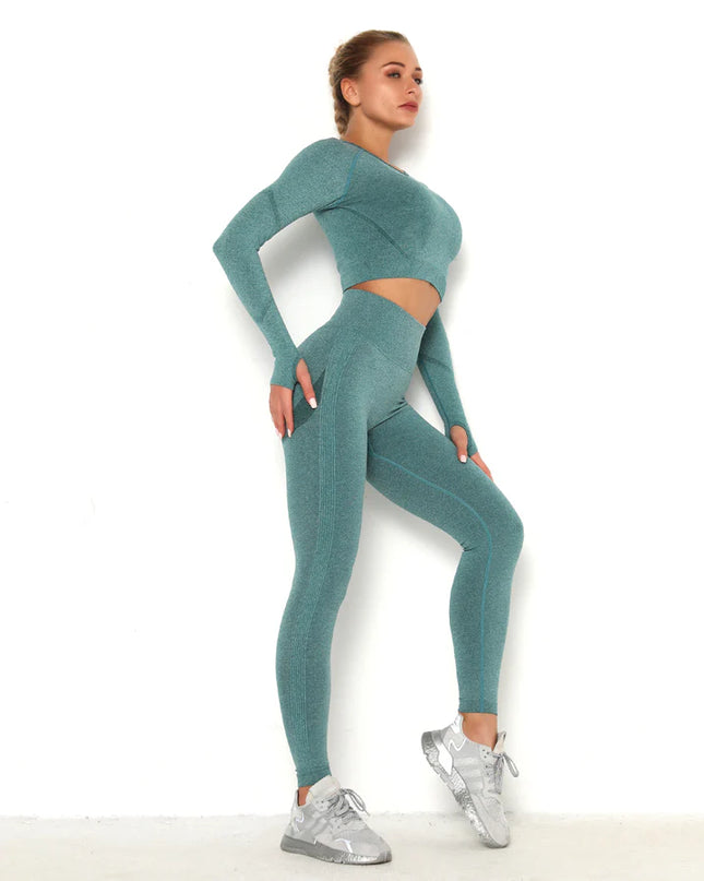 Apex | Long Sleeve Seamless Top – Refreshing Style with Second-Skin Comfort - Teal