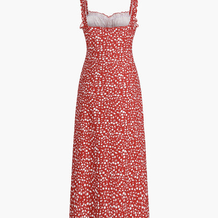 Tessa | Bohemian Fit Floral Summer Dress Midi Length