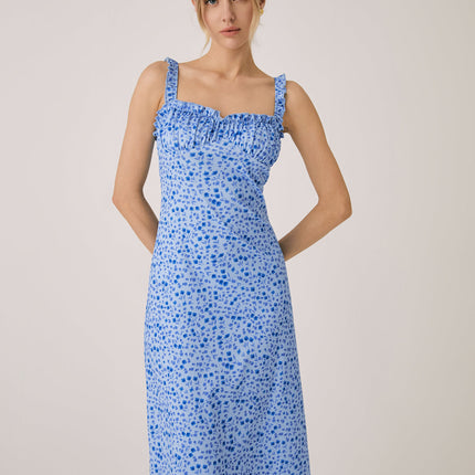 Tessa | Bohemian Fit Floral Summer Dress Midi Length