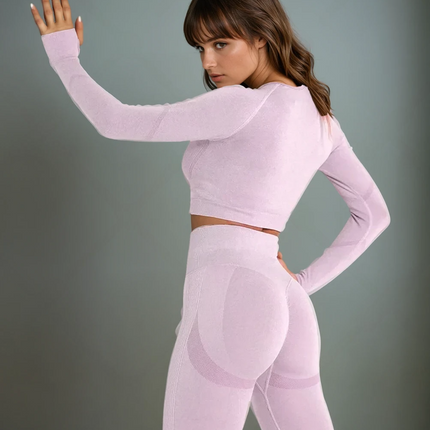 Apex | Long Sleeve Seamless Top – Soft Strength in a Feminine Hue - Thistle