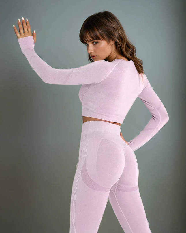 Apex | Long Sleeve Seamless Top – Soft Strength in a Feminine Hue - Thistle