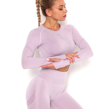 Apex | Long Sleeve Seamless Top – Soft Strength in a Feminine Hue - Thistle