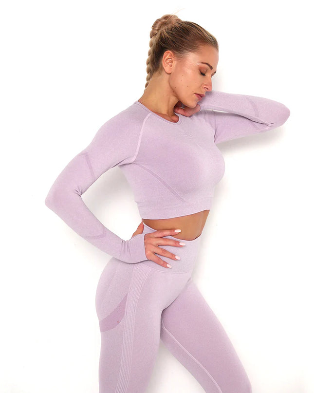 Apex | Long Sleeve Seamless Top – Soft Strength in a Feminine Hue - Thistle