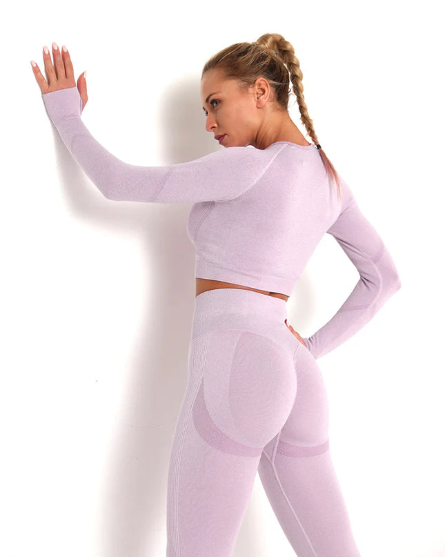 Apex | Long Sleeve Seamless Top – Soft Strength in a Feminine Hue - Thistle