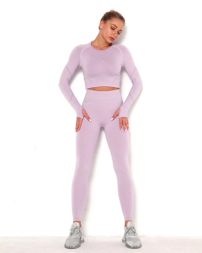Apex | Long Sleeve Seamless Top – Soft Strength in a Feminine Hue - Thistle