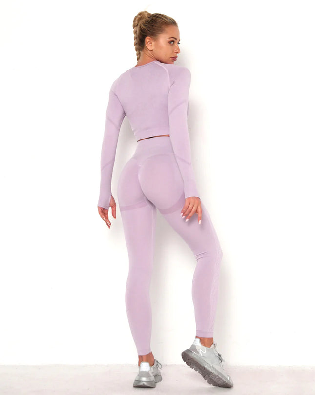 Apex | Long Sleeve Seamless Top – Soft Strength in a Feminine Hue - Thistle