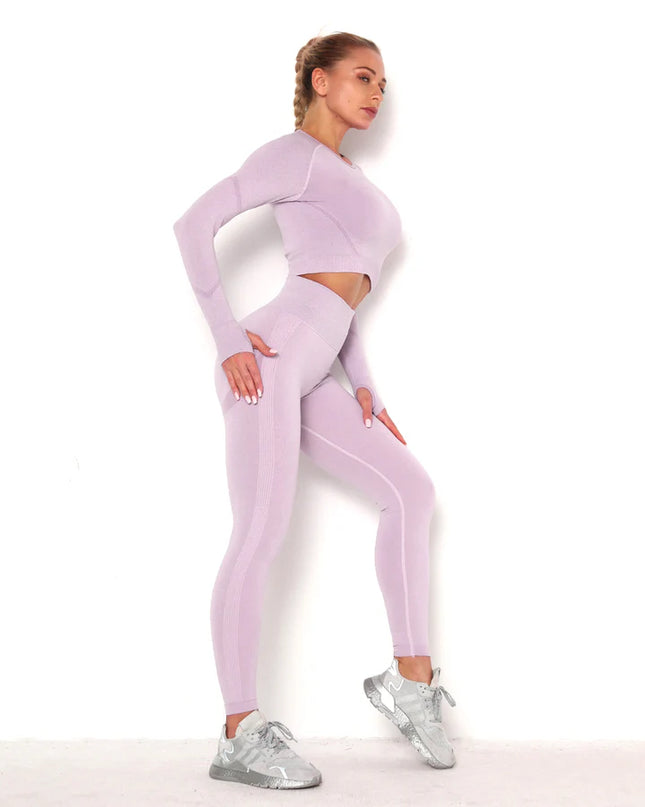 Apex | Long Sleeve Seamless Top – Soft Strength in a Feminine Hue - Thistle