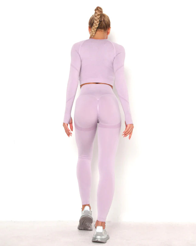 Apex | Long Sleeve Seamless Top – Soft Strength in a Feminine Hue - Thistle