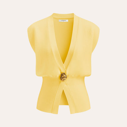 Tina | V-Neck Buttoned Detail Sweater Vest