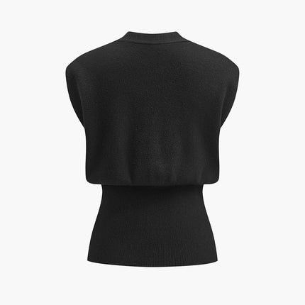 Tina | V-Neck Buttoned Detail Sweater Vest