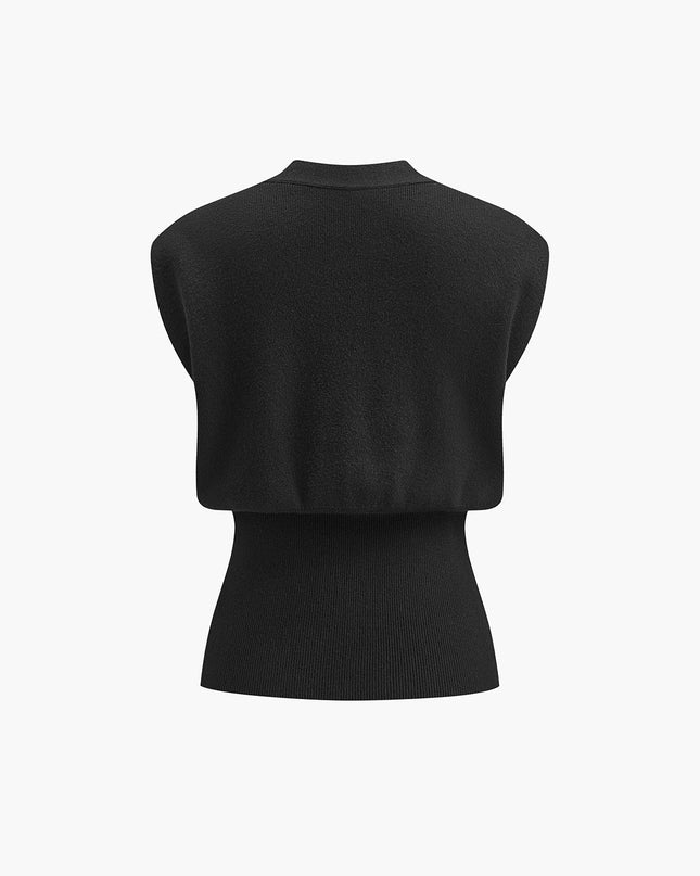 Tina | V-Neck Buttoned Detail Sweater Vest