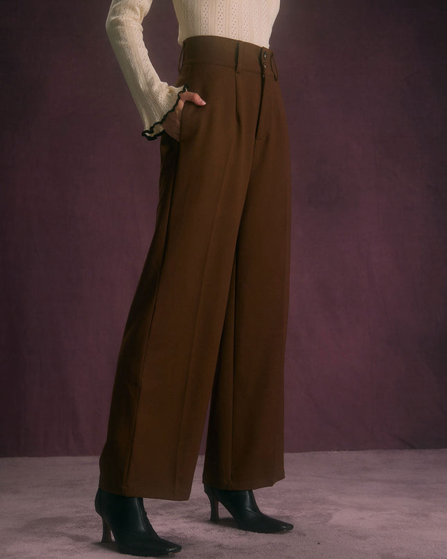 Veronica | High Waist Straight Fit Pants With Pockets