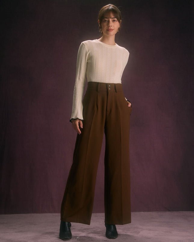 Veronica | High Waist Straight Fit Pants With Pockets