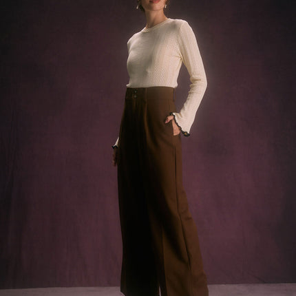 Veronica | High Waist Straight Fit Pants With Pockets