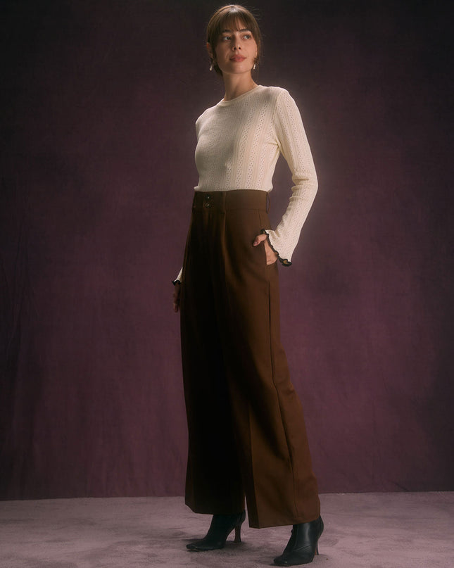 Veronica | High Waist Straight Fit Pants With Pockets