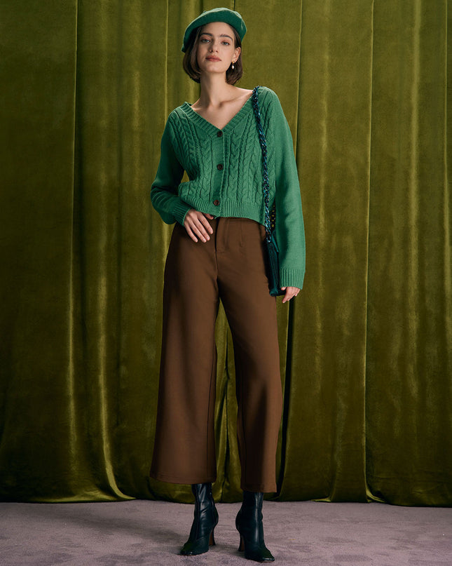 Veronica | High Waist Straight Fit Pants With Pockets