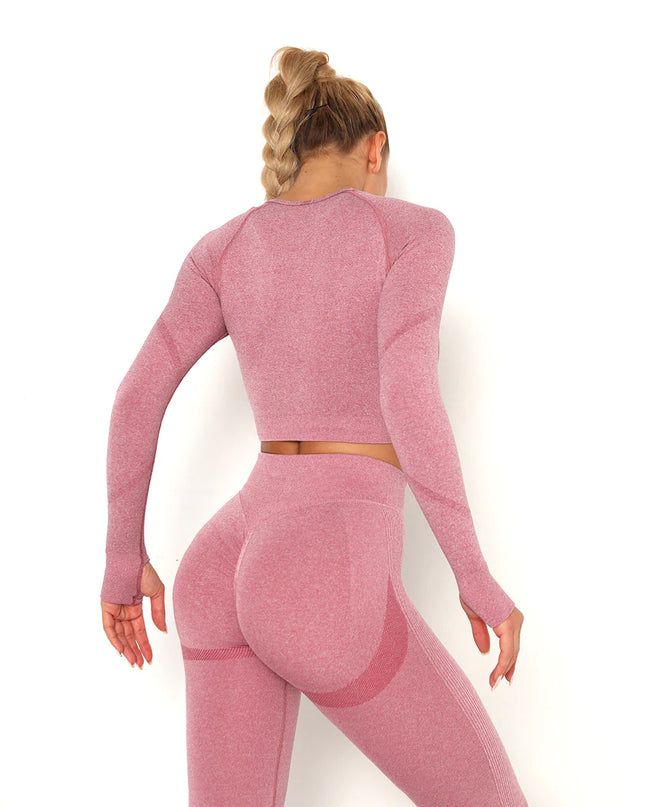 Apex | Long Sleeve Seamless Top – Contour Meets Comfort - Pale Violet Red