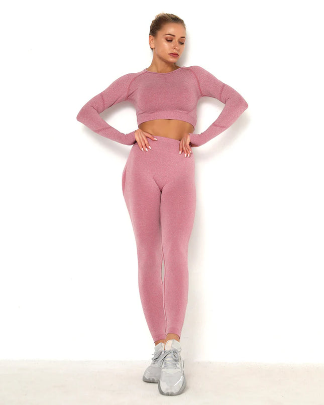 Apex | Long Sleeve Seamless Top – Contour Meets Comfort - Pale Violet Red
