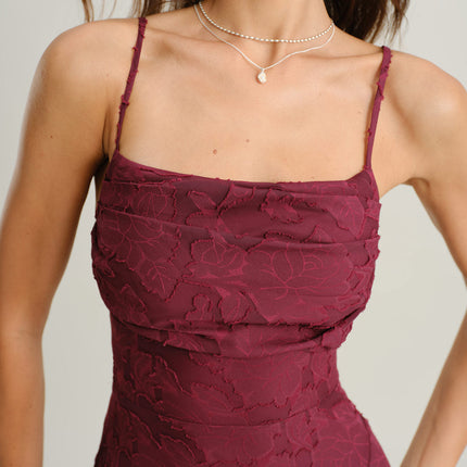Virginia | Textured Fit Jacquard Maxi Dress