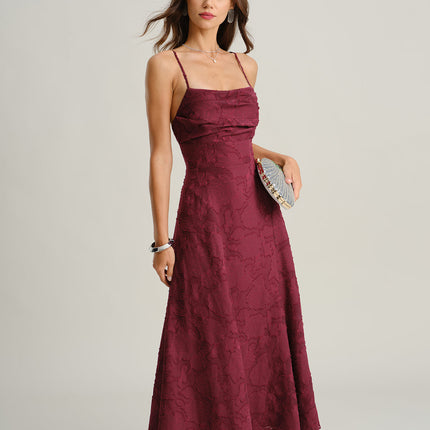 Virginia | Textured Fit Jacquard Maxi Dress