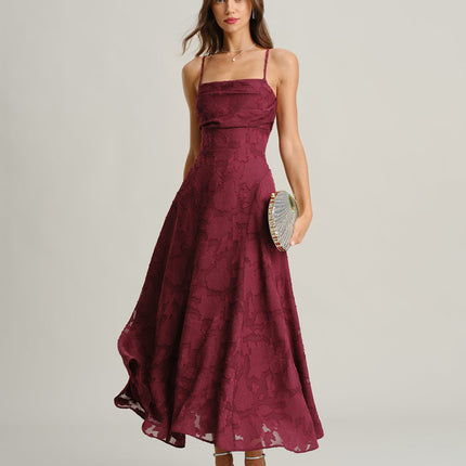 Virginia | Textured Fit Jacquard Maxi Dress