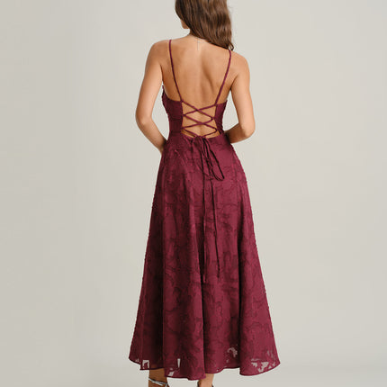 Virginia | Textured Fit Jacquard Maxi Dress