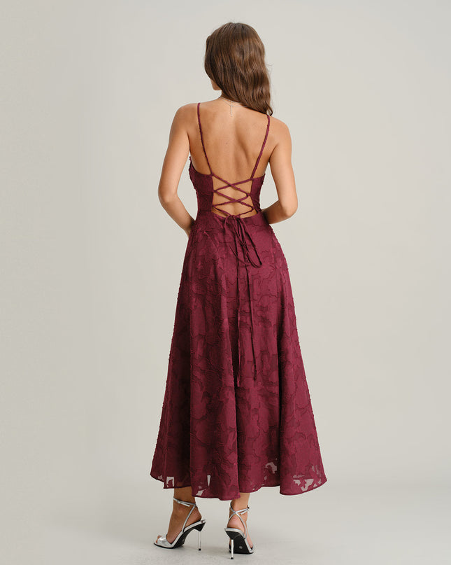 Virginia | Textured Fit Jacquard Maxi Dress