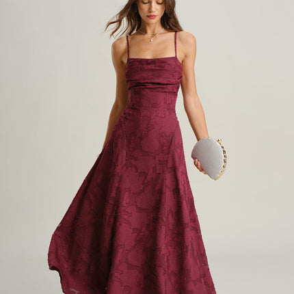 Virginia | Textured Fit Jacquard Maxi Dress