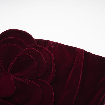 Ximena | Off Shoulder Velvet Floral Appliqué Maxi Dress