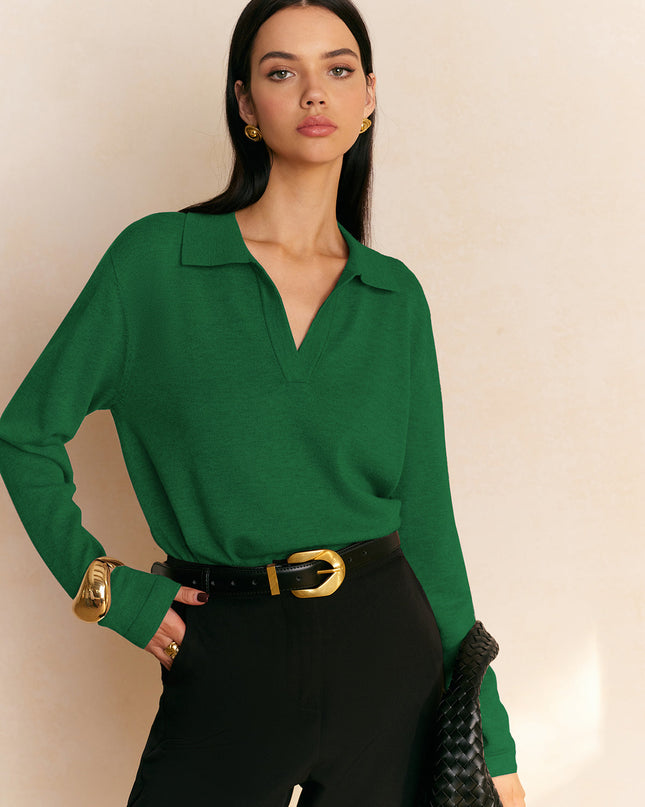 Yolanda | Relaxed Fit Collared Pullover Sweater