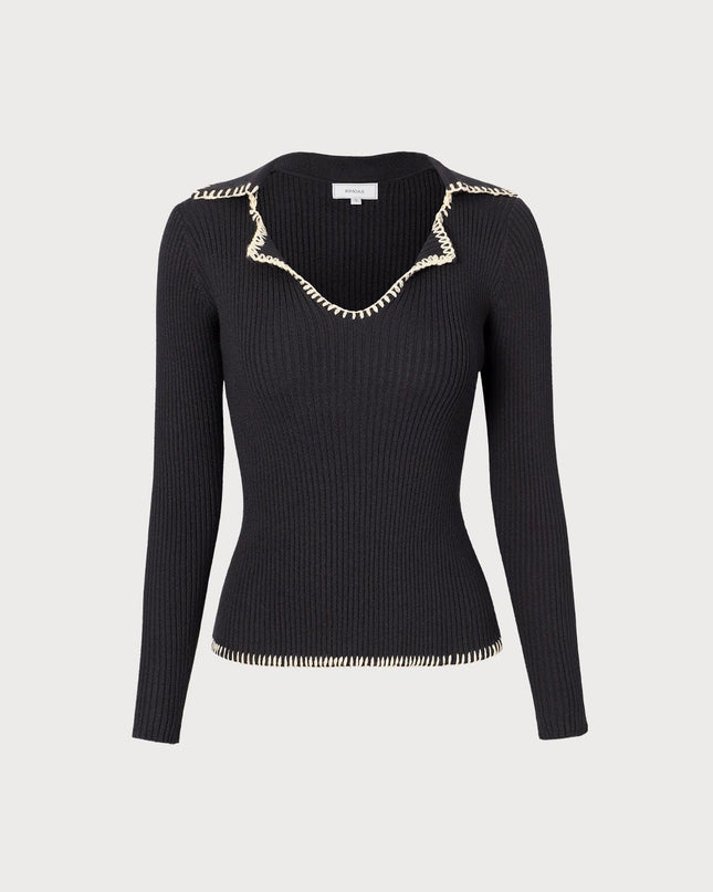 Zoey | Slim Fit Colorblock Ribbed Knit Top