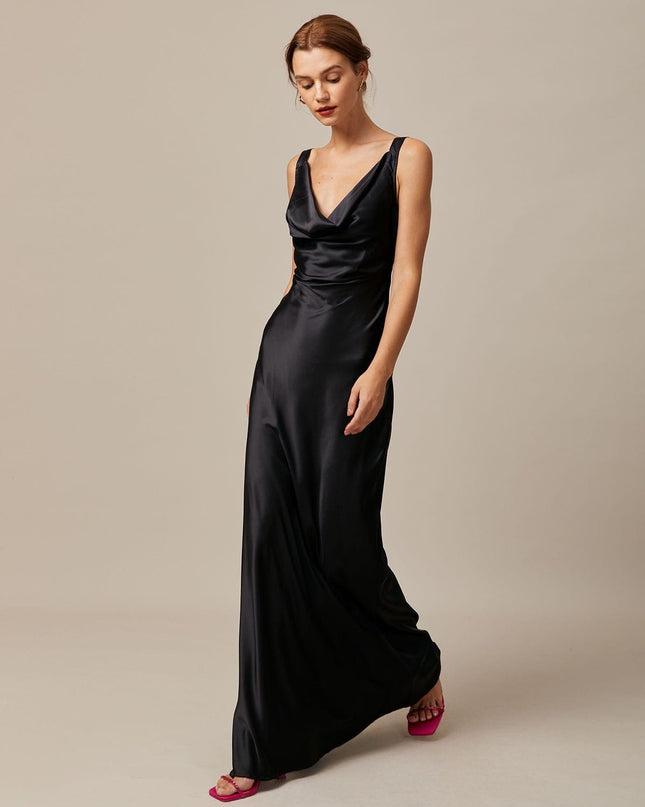 Zola | Sleeveless Cowl Neck Sheath Maxi Dress