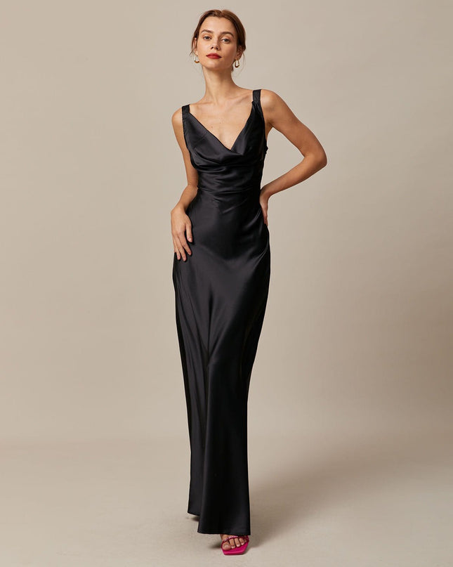 Zola | Sleeveless Cowl Neck Sheath Maxi Dress